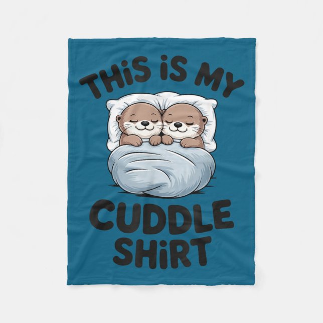 Couverture Polaire Cute Otter Couple Snuggle This Is My Cuddle  (Devant)