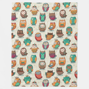 Couverture Polaire Cute Owl Blanket Motif polaire