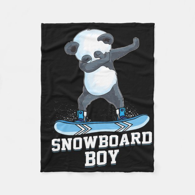 Couverture Polaire Cute Panda Snowboard Ski Dabbing Panda Snowb (Devant)