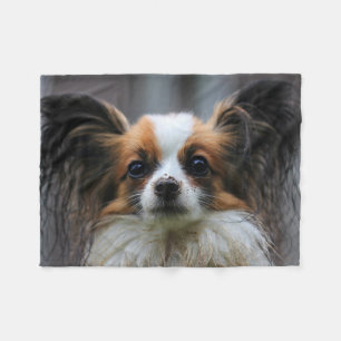 Couverture Polaire Cute Papillon Toy Spaniel Dog Photographie Imprime