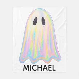 Couverture Polaire Cute Pastel Rainbow Ghost   Éffrayant esthétique