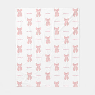 Couverture Polaire Cute Personnalisé Cheveux Rose Bow Girl