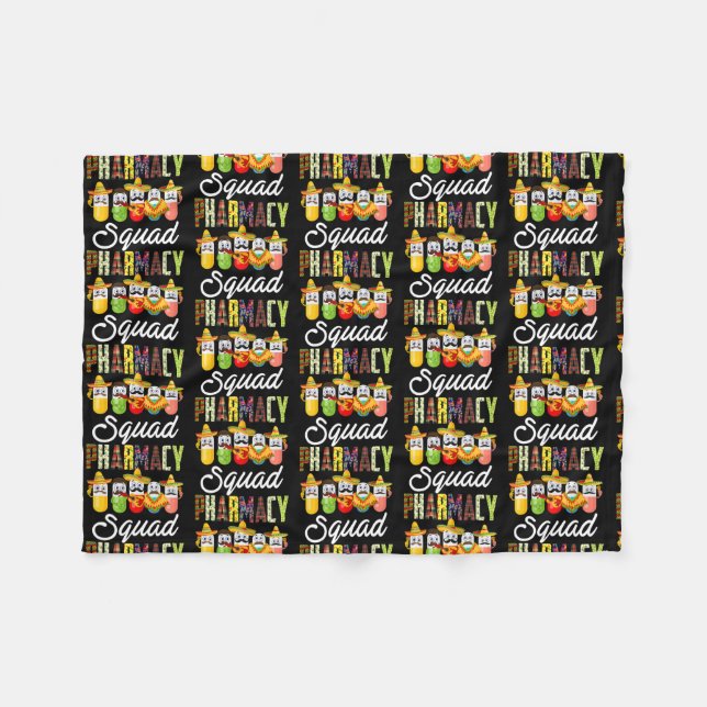 Couverture Polaire Cute Pharmacy Squad Pharmacist Sombrero Pills (Devant (Horizontal))