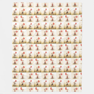 Couverture Polaire Cute Possum Motif Fleece Blanche