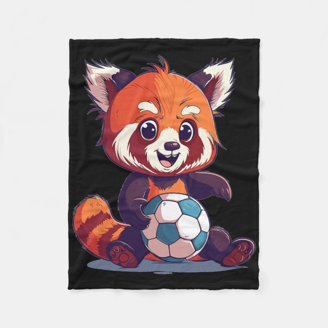 Couverture Polaire Cute Red Panda Soccer  (Devant)