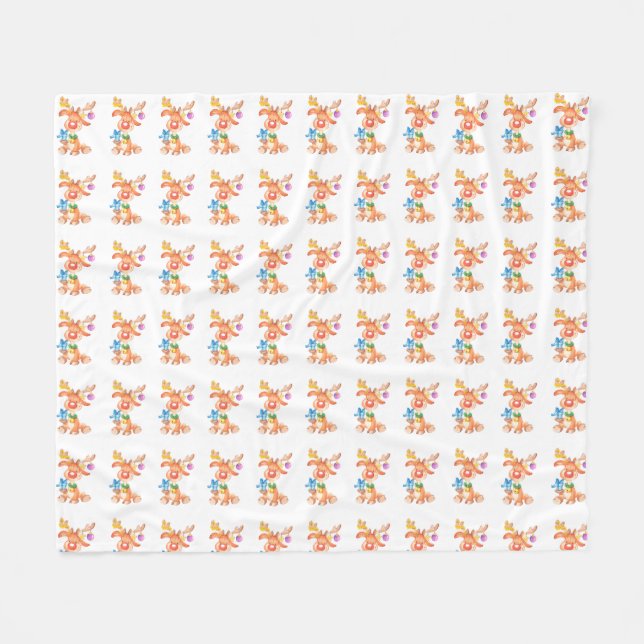 Couverture Polaire Cute Reindeer (Devant (Horizontal))