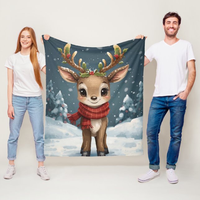 Couverture Polaire Cute reindeer christmas warm winter snuggles (En situation)