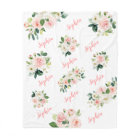 Cute Rose Floral Baby Girl Nom Baby Blanket