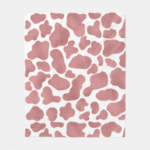 Couverture Polaire Cute Rose Or Blanc Vache Imprimer Motif animal