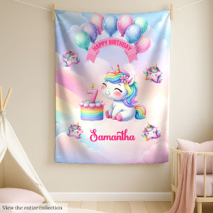 Couverture Polaire Cute rose violet Unicorn Blanket Girl 7e anniversa
