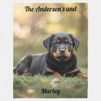 Couverture Polaire Cute Rottweiler Personnalisé