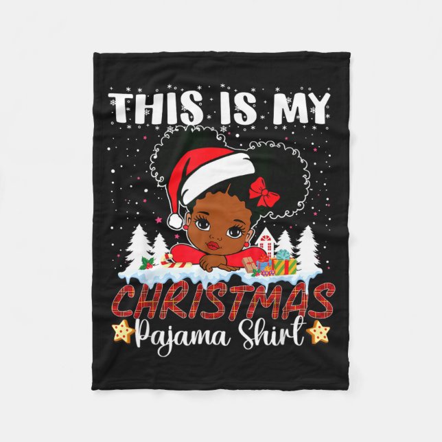 Couverture Polaire Cute This Is My Christmas Pajama Black African Ame (Devant)