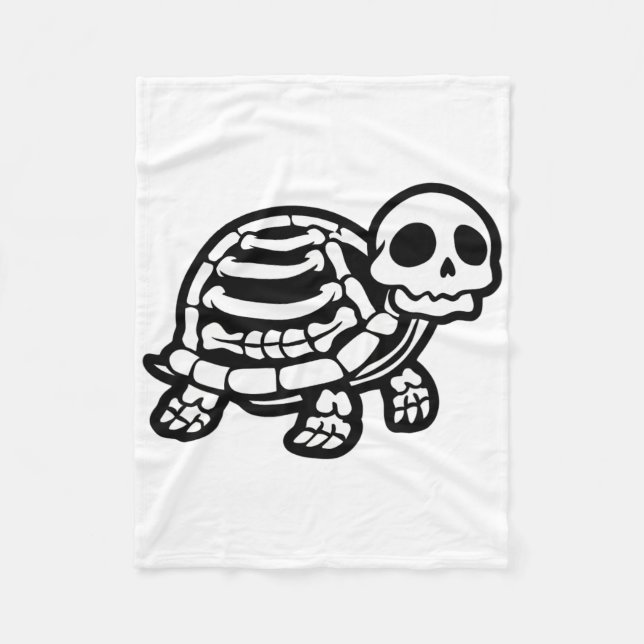 Couverture Polaire Cute Tortue Halloween Squelette Tortue Fossiles Ar (Devant)