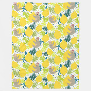 Couverture Polaire Cute Tropical Machines À Sous Blanche