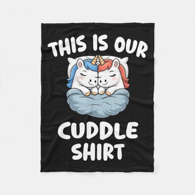 Couverture Polaire Cute Unicorn Couple This Is Our Cuddle  (Devant)