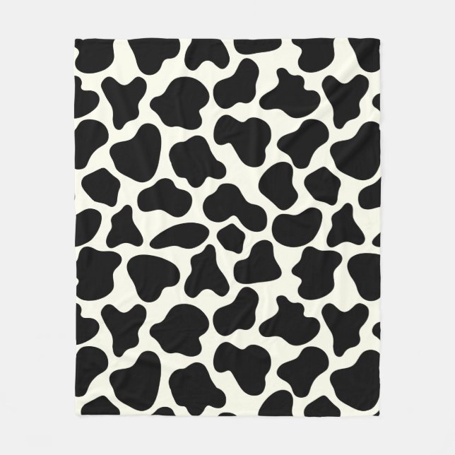 Couverture Polaire Cute Vache Poster de animal Motif esthétique Noir  (Devant)
