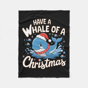 Couverture Polaire Cute Whale Père Noël Christmas Ocean Amoureux des