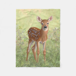 Couverture Polaire Cute Whitetail Fawn