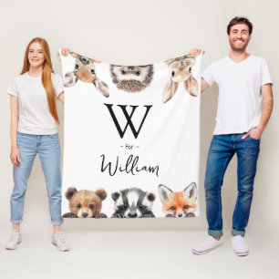 Couverture Polaire Cute Woodland Animals Baby Nursery Room