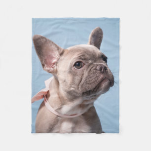 Couverture Polaire Cutest Baby Animals   French Bulldog Pink Bow