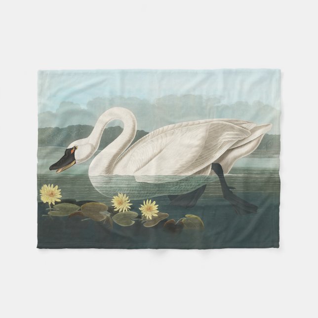 Couverture Polaire cygne audubon cygnes d'eau blanche (Devant (Horizontal))