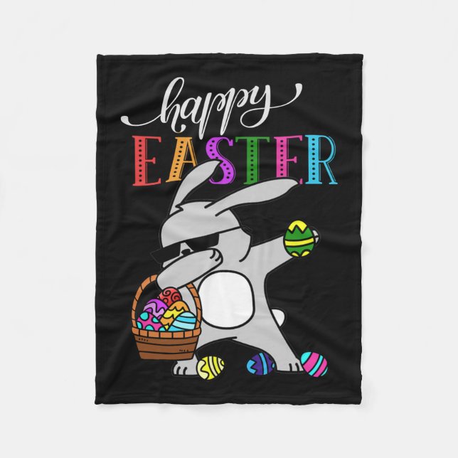 Couverture Polaire Dabbing Bunny Happy Easter Day Outfit (Devant)
