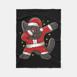 Couverture Polaire Dabbing Cat Père Noël - Fantastique Noël