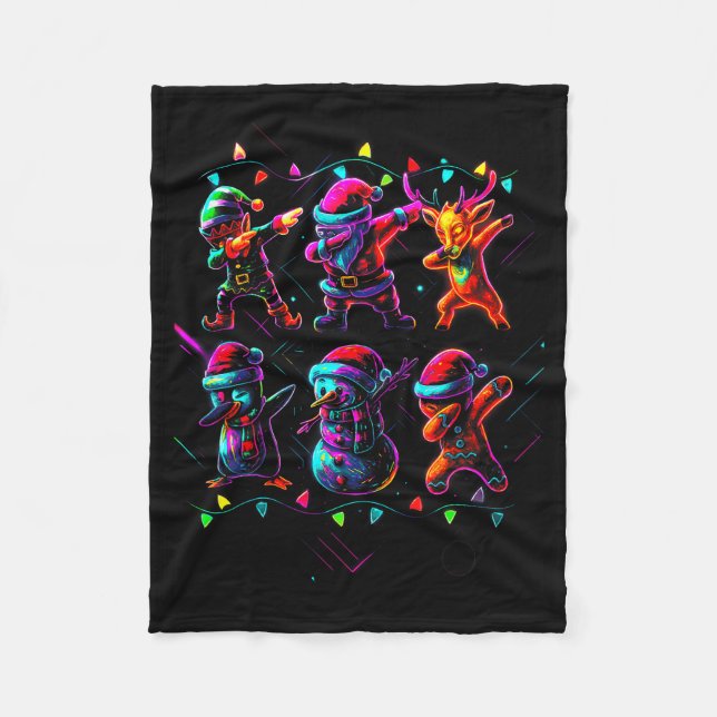 Couverture Polaire Dabbing Santa Elf Friends Christmas Boys Girls Men (Devant)