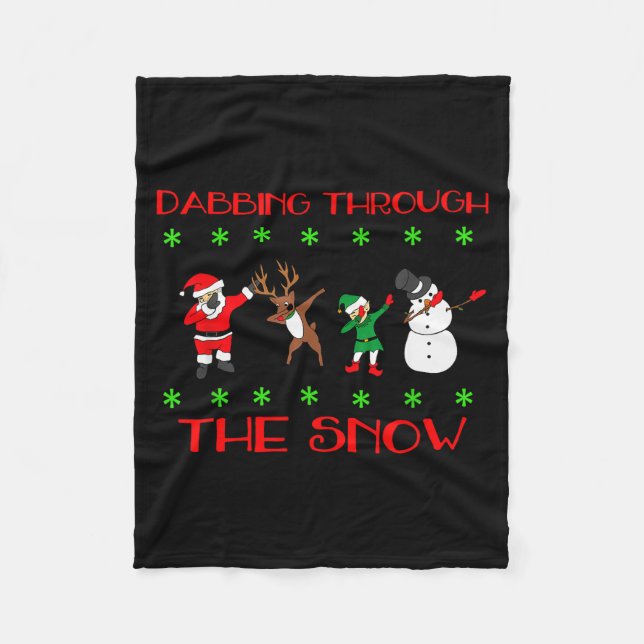 Couverture Polaire Dabbing Through The Snow Funny Christmas Design  (Devant)