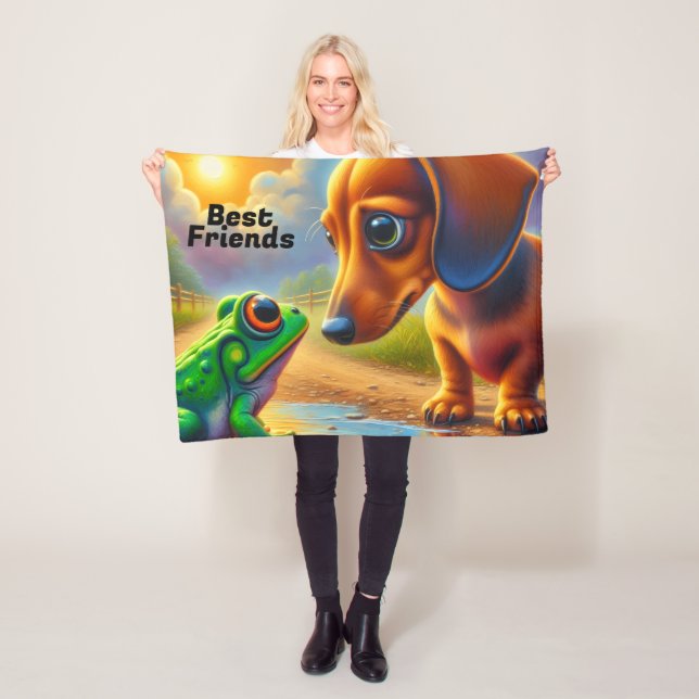 COUVERTURE POLAIRE DACHSHING (En situation)