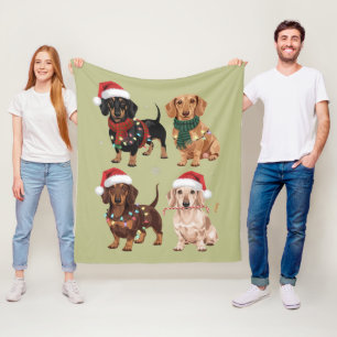 Couverture Polaire Dachshund Christmas Chien Maman Lover Noël Cadeau