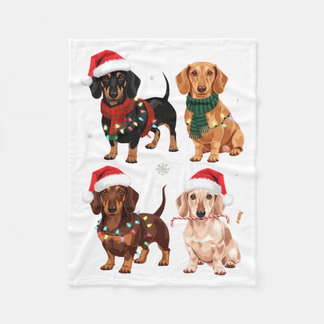 Couverture Polaire Dachshund Christmas Dog Mom Lover Xmas Gift  (Devant)