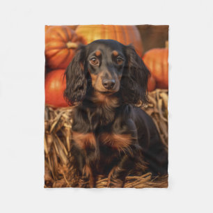 Couverture Polaire Dachshund d'automne