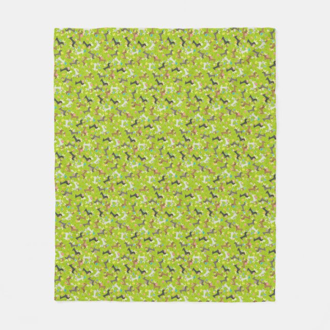 Couverture Polaire Dachshund de Pâques (Vert) (Devant)