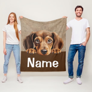 Couverture Polaire Dachshund Peeking Chien Chien Chien Chien Animaux