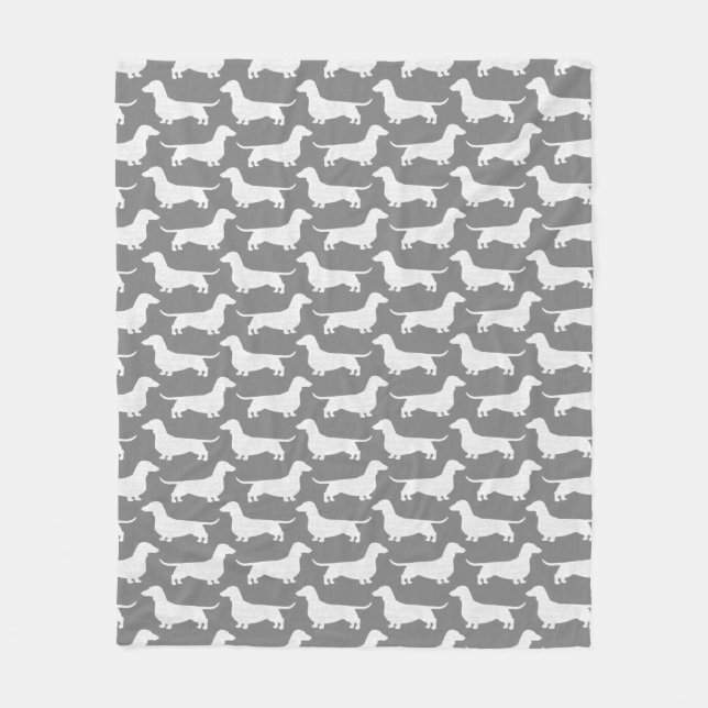 Couverture Polaire Dachshund Silhouettes Motif Wiener Chiens Doxies F (Devant)