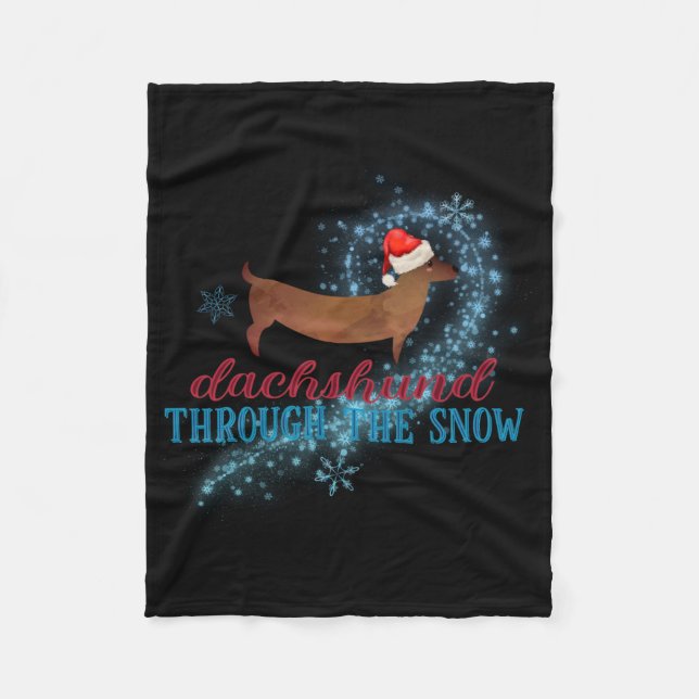 Couverture Polaire Dachshund Through The Snow Santa Dog Christmas T S (Devant)