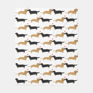 Couverture Polaire Dachshunds Love  Motif des chiens plus mignons