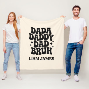 Couverture Polaire Dada Daddy Papa Papa Bruh Fête des pères cadeau po