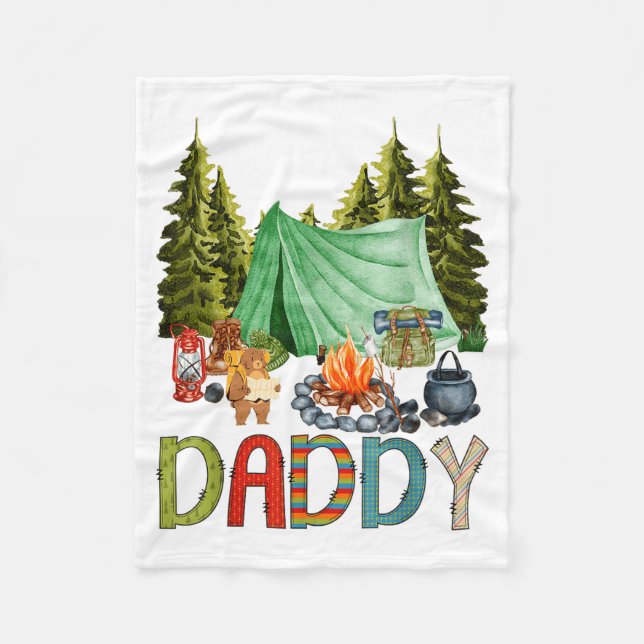Couverture Polaire Daddy Of The Happy Camper 1st Birthday Bear Camng  (Devant)