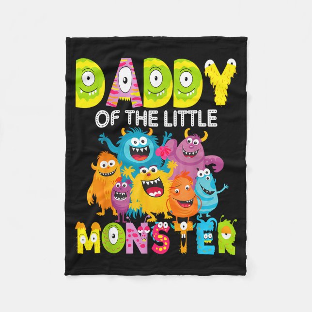 Couverture Polaire Daddy Of The Little Monster 1st Birthday Boy Party (Devant)