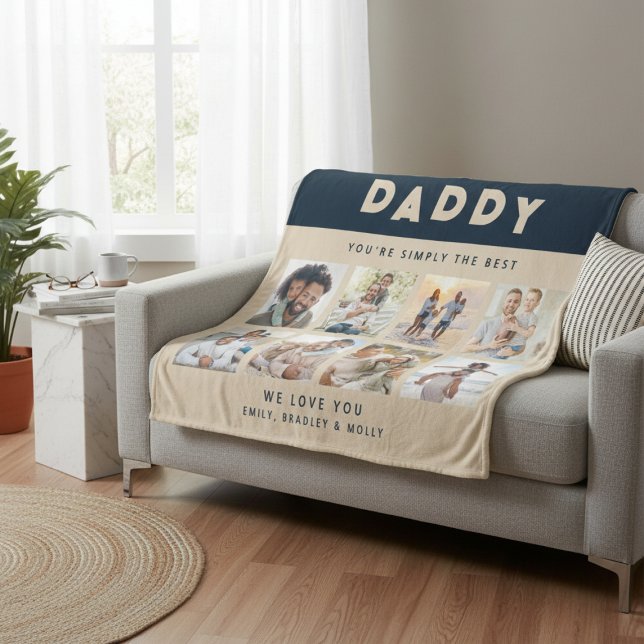 Couverture Polaire Daddy Simply The Best Photo Collector Personnalisé (Créateur téléchargé)