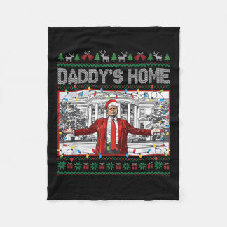 Couverture Polaire Daddy's Home Funny Père Noël Trump Christmas Ugly 