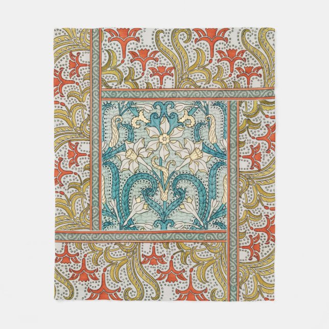 Couverture Polaire Daffodique chintz papier peint à fleurs Art nouvea (Devant)
