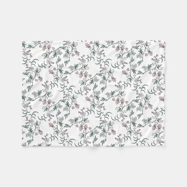 Couverture Polaire Dainty Rose Botanique Nouveau-né Nursery Blanket C (Devant (Horizontal))