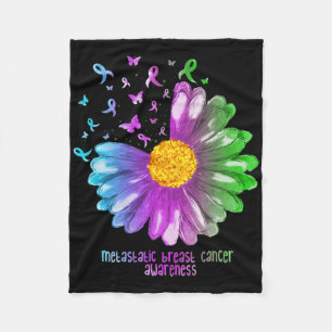 Couverture Polaire Daisy Butterfly Metastatic Breast Cancer Awareness