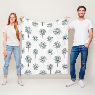 Couverture Polaire Daisy Pastel Art Linéaire Rayure