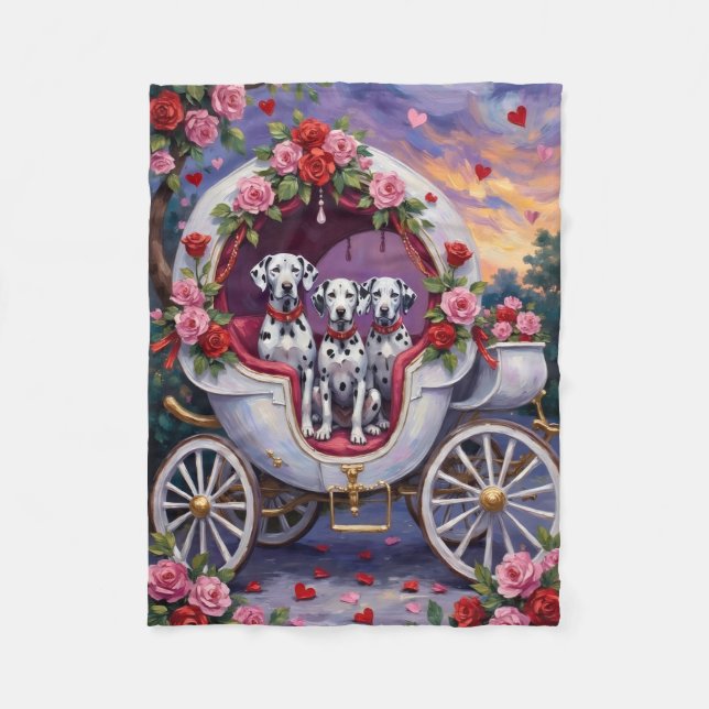 Couverture Polaire Dalmatian Dog Valentine's Day  (Devant)