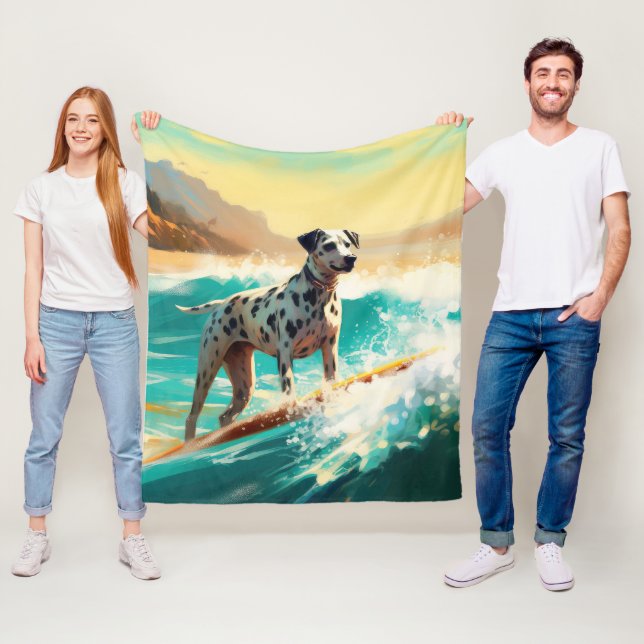 Couverture Polaire Dalmation Plage Surf Peinture (En situation)
