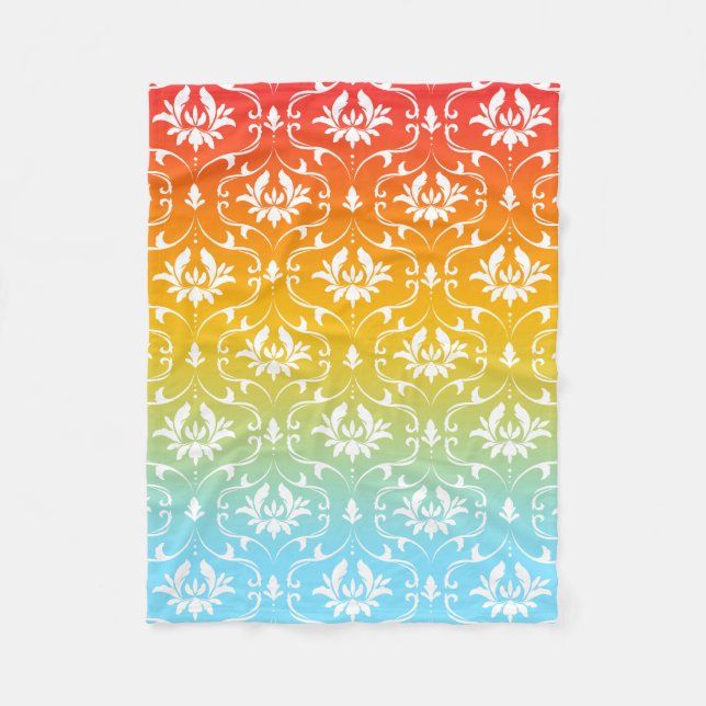 Couverture Polaire Damask Floral Sur Ombre Arrière - plan (Devant)